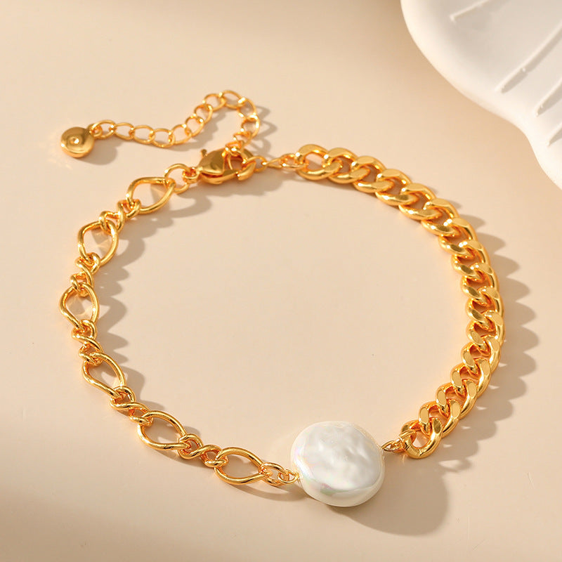 Irregular Shell Pearls Bracelet Pearl Stitching