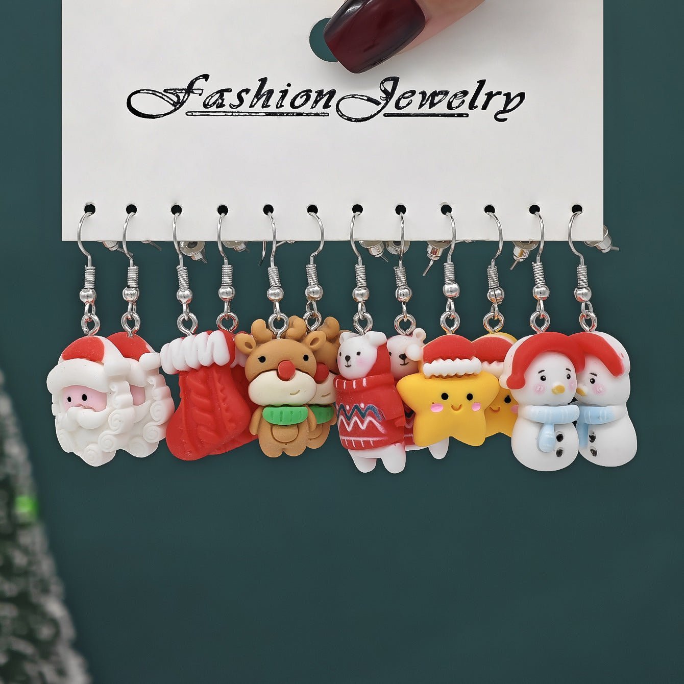 Christmas Girl Personality Creative Alloy Snowman Santa Claus Gift Enamel Earrings