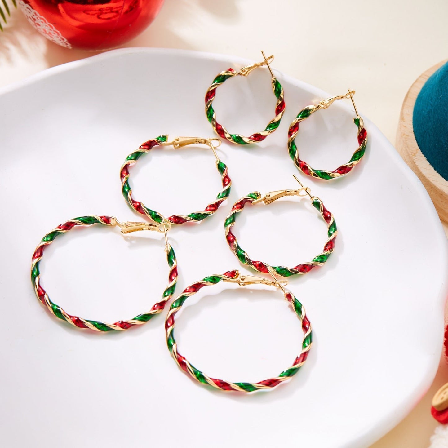 Christmas Colorful Spiral Geometric Earrings