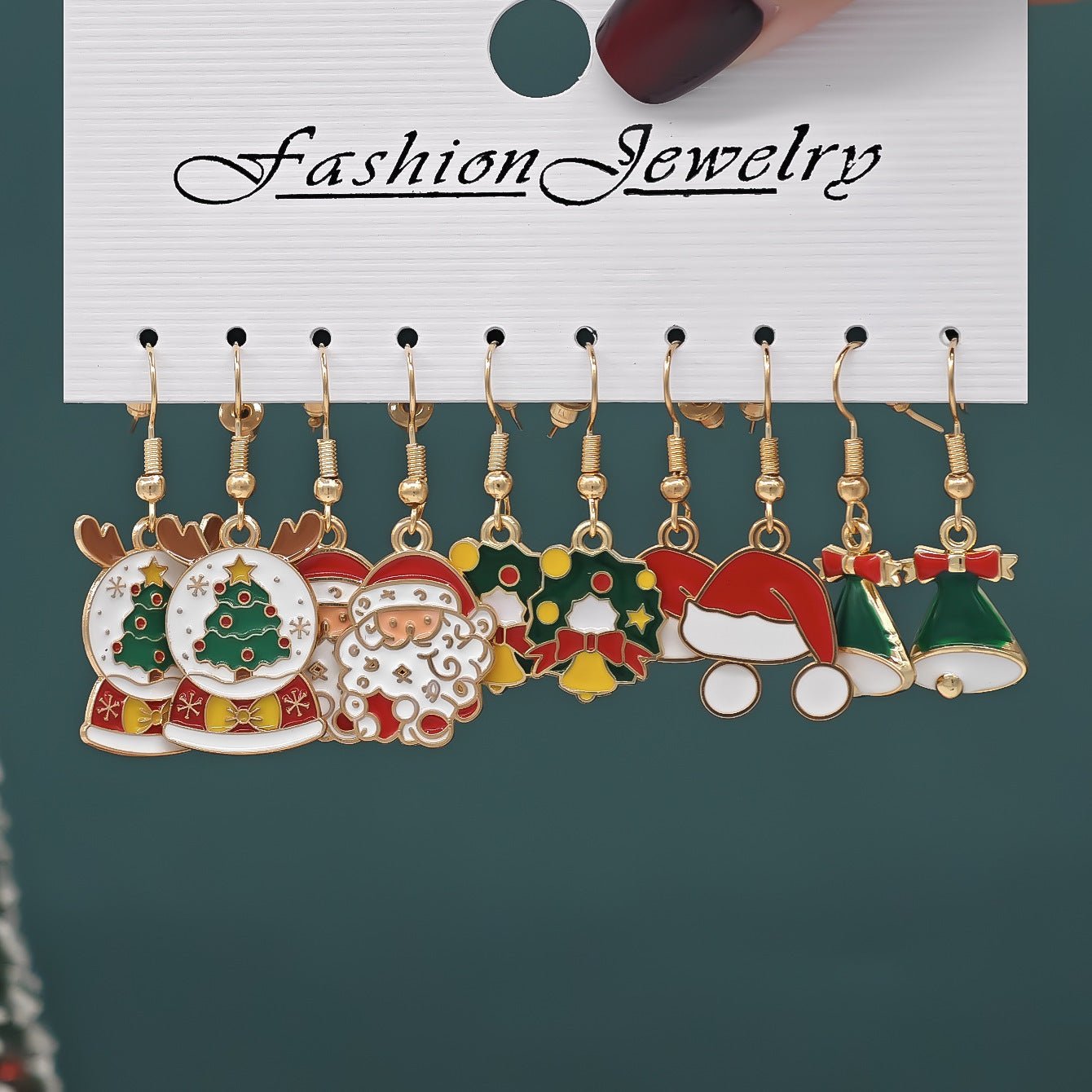 Christmas Girl Personality Creative Alloy Snowman Santa Claus Gift Enamel Earrings