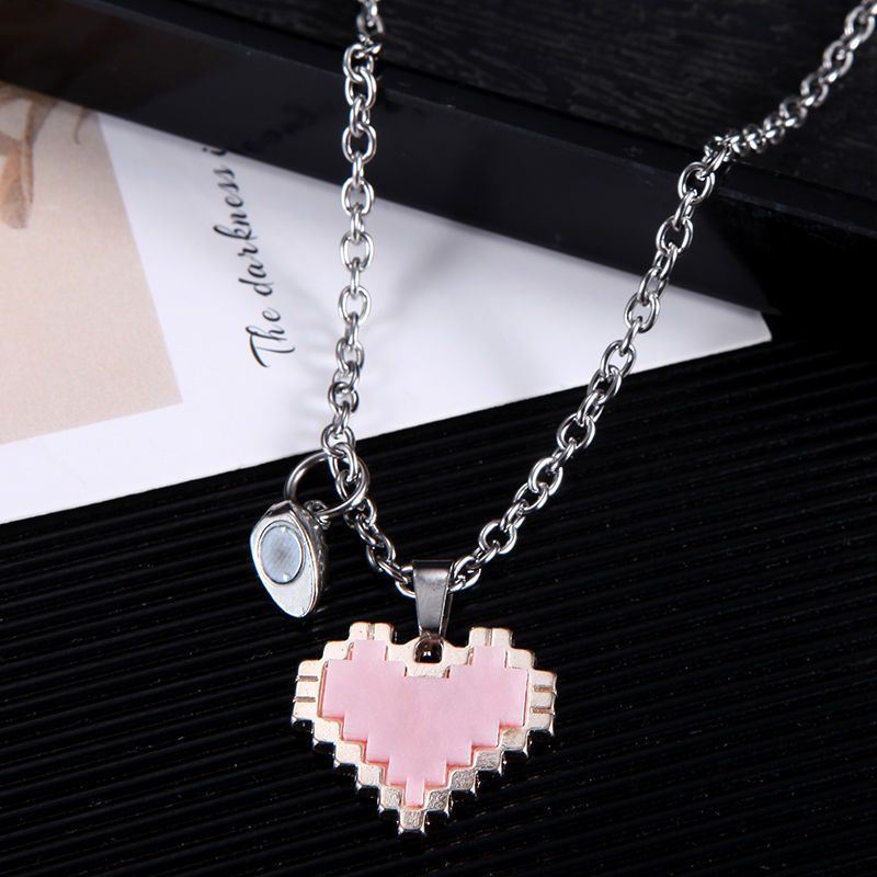 Magnetic Heart-shaped Mosaic Necklace Fashion Personality Couple Love Necklace For Valentine's Day