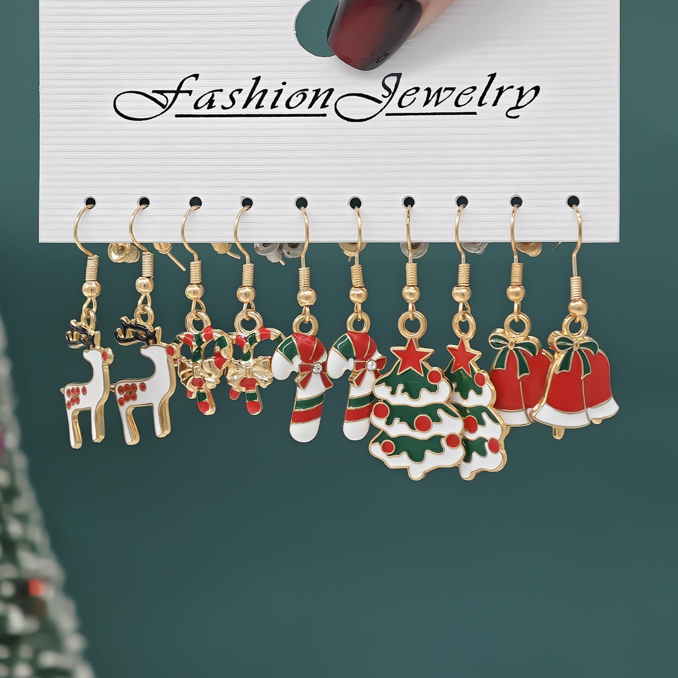 Christmas Girl Personality Creative Alloy Snowman Santa Claus Gift Enamel Earrings