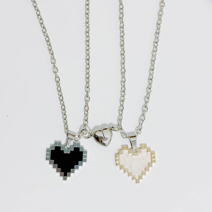 Magnetic Heart-shaped Mosaic Necklace Fashion Personality Couple Love Necklace For Valentine's Day